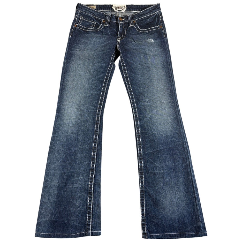 Big Star Jeans Casey Womens 28R Dark Blue Good Bootcut Lowrise Y2K Distressed
